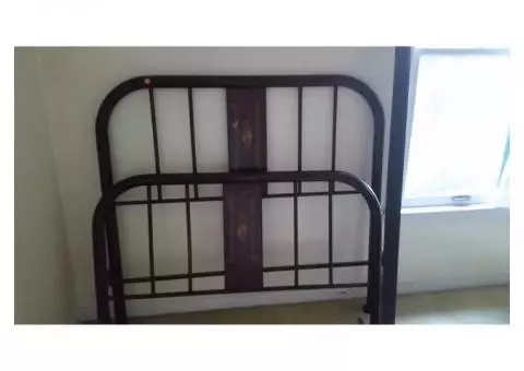 Antique Vintage iron bed frame and boxspring
